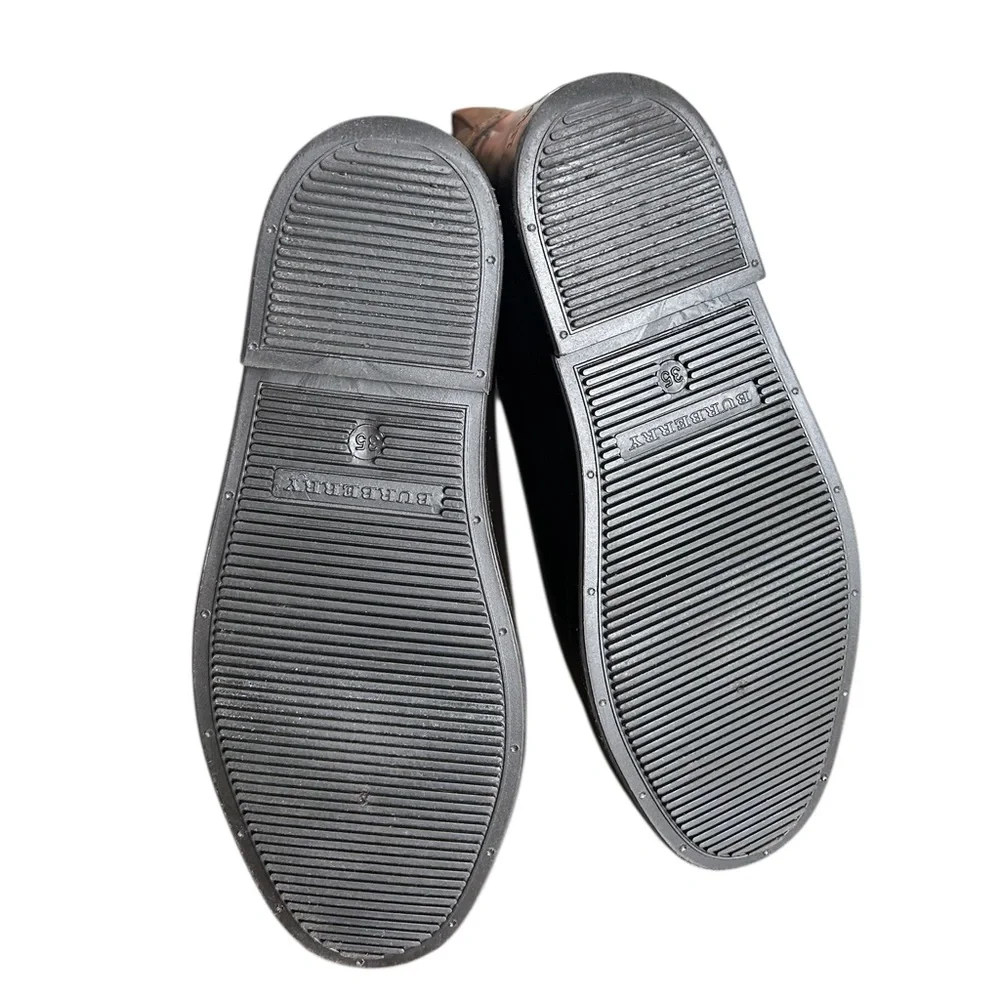 Burberry House Check Rain Boots – Rubber & Canvas with Leather Trim size 5 - Picture 9 of 13